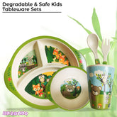 Baby Feeding Essential Baby Dinner Set Infant Training Eating Utensils-Jungle Theme